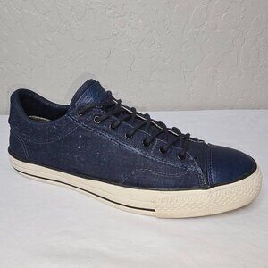 John Varvatos Converse Mens Size 11.5 Blue Distressed Textile Leather Sneakers